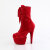 Pleaser ADORE-1045VEL Stivaletti Con Plateau Velluto Rosso EU-36 / US-6