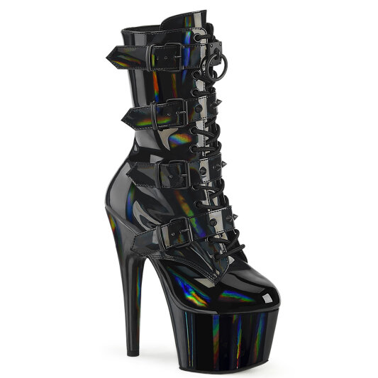 Pleaser ADORE-1046 Stivaletti Con Plateau Vernice Holo Nero EU-35 / US-5