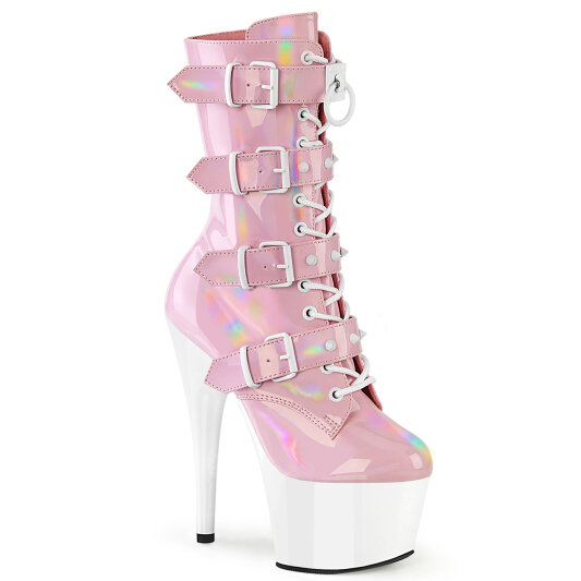 Pleaser ADORE-1046TT Stivaletti Con Plateau Vernice Holo Rosa EU-36 / US-6