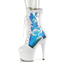 Pleaser ADORE-1047 Stivaletti Con Plateau Vernice Holo Bianco EU-35 / US-5