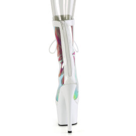 Pleaser ADORE-1047 Stivaletti Con Plateau Vernice Holo Bianco EU-35 / US-5