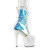 Pleaser ADORE-1047 Stivaletti Con Plateau Vernice Holo Bianco EU-41 / US-11
