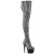 Pleaser ADORE-3008SP-BT Stivali Sopra Il Ginocchio Con Plateau Pitonato Nero Bianco EU-39 / US-9