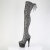 Pleaser ADORE-3008SP-BT Stivali Sopra Il Ginocchio Con Plateau Pitonato Nero Bianco EU-39 / US-9