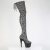 Pleaser ADORE-3008SP-BT Stivali Sopra Il Ginocchio Con Plateau Pitonato Nero Bianco EU-39 / US-9