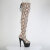 Pleaser ADORE-3008SP-BT Stivali Sopra Il Ginocchio Con Plateau Pitonato Marrone EU-42 / US-12