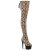 Pleaser ADORE-3008SP-BT Stivali Sopra Il Ginocchio Con Plateau Pitonato Marrone EU-39 / US-9
