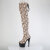 Pleaser ADORE-3008SP-BT Stivali Sopra Il Ginocchio Con Plateau Pitonato Marrone EU-39 / US-9