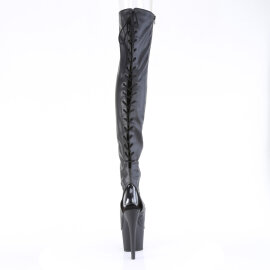 Pleaser ADORE-3017 Stivali Sopra Il Ginocchio Con Plateau Pitonato Nero EU-40 / US-10