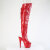 Pleaser ADORE-3019HWR Stivali Sopra Il Ginocchio Con Plateau Holo Rosso EU-41 / US-11