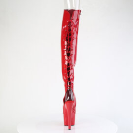 Pleaser ADORE-3019HWR Stivali Sopra Il Ginocchio Con Plateau Holo Rosso EU-42 / US-12
