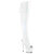 Pleaser ADORE-3019HWR Stivali Sopra Il Ginocchio Con Plateau Holo Bianco EU-44 / US-14