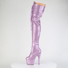 Pleaser ADORE-3020GP Stivali Sopra Il Ginocchio Con Plateau Vernice Glitter Viola EU-35 / US-5