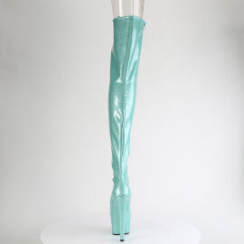 Pleaser ADORE-3021GP Stivali Sopra Il Ginocchio Con Plateau Vernice Glitter Blu EU-35 / US-5