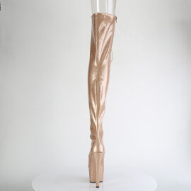 Pleaser ADORE-3021GP Stivali Sopra Il Ginocchio Con Plateau Vernice Glitter Oro EU-44 / US-14