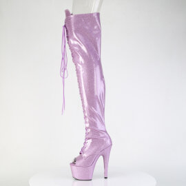 Pleaser ADORE-3021GP Stivali Sopra Il Ginocchio Con Plateau Vernice Glitter Viola EU-44 / US-14