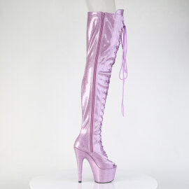 Pleaser ADORE-3021GP Stivali Sopra Il Ginocchio Con Plateau Vernice Glitter Viola EU-44 / US-14