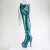 Pleaser ADORE-3021GP Stivali Sopra Il Ginocchio Con Plateau Vernice Glitter Verde Blu EU-35 / US-5