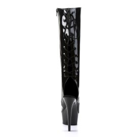 Pleaser DELIGHT-2018 Stivali - Vernice Nero/Nero EU-40 / US-10