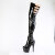 Pleaser ADORE-3055 Stivali Sopra Il Ginocchio Con Plateau Vernice Nero EU-37 / US-7