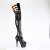 Pleaser ADORE-3055 Stivali Sopra Il Ginocchio Con Plateau Vernice Nero EU-40 / US-10