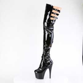 Pleaser ADORE-3055 Stivali Sopra Il Ginocchio Con Plateau Vernice Nero EU-41 / US-11