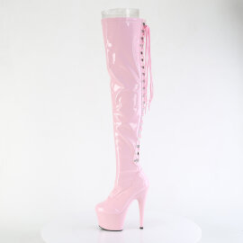 Pleaser ADORE-3063 Stivali Sopra Il Ginocchio Con Plateau Vernice Glitter Rosa EU-38 / US-8