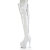 Pleaser ADORE-3063 Stivali Sopra Il Ginocchio Con Plateau Bianco EU-41 / US-11