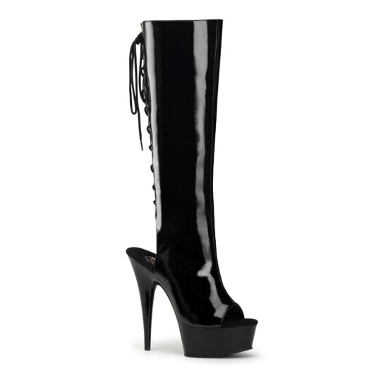 Pleaser DELIGHT-2018 Stivali - Vernice Nero/Nero EU-36 / US-6
