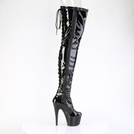 Pleaser ADORE-3850 Stivali Sopra Il Ginocchio Con Plateau Vernice Nero EU-38 / US-8