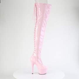 Pleaser ADORE-3850 Stivali Sopra Il Ginocchio Con Plateau Vernice Glitter Rosa EU-35 / US-5