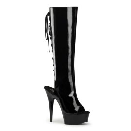 Pleaser DELIGHT-2018 Stivali - Vernice Nero/Nero EU-38 /...
