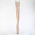 Pleaser ADORE-3850 Stivali Sopra Il Ginocchio Con Plateau Vernice Beige EU-35 / US-5