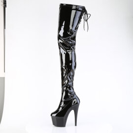 Pleaser ADORE-4000SLT Stivali Sopra Il Ginocchio Con Plateau Vernice Nero EU-36 / US-6