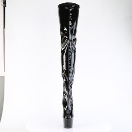 Pleaser ADORE-4000SLT Stivali Sopra Il Ginocchio Con Plateau Vernice Nero EU-40 / US-10