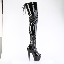 Pleaser ADORE-4000SLT Stivali Sopra Il Ginocchio Con Plateau Vernice Nero EU-40 / US-10