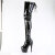 Pleaser ADORE-4000SLT Stivali Sopra Il Ginocchio Con Plateau Vernice Nero EU-40 / US-10