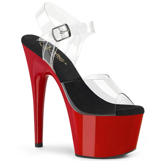Pleaser ADORE-708 Sandali Con Plateau Trasparente Rosso EU-36 / US-6