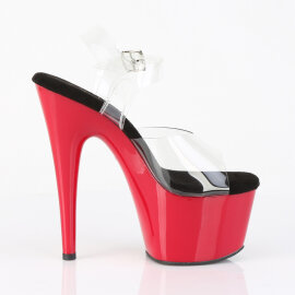 Pleaser ADORE-708 Sandali Con Plateau Trasparente Rosso EU-36 / US-6