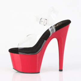 Pleaser ADORE-708 Sandali Con Plateau Trasparente Rosso EU-39 / US-9