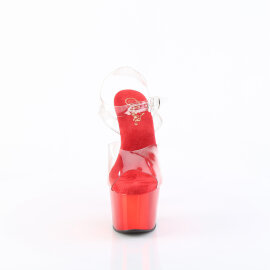 Pleaser ADORE-708 Sandali Con Plateau Cromato Trasparente Rosso EU-37 / US-7
