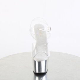 Pleaser ADORE-708 Sandali Con Plateau Cromato Trasparente...