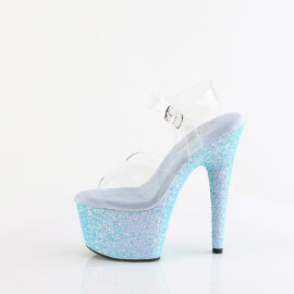 Pleaser ADORE-708LG Sandali Con Plateau Trasparente Glitter Blu EU-37 / US-7