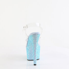 Pleaser ADORE-708LG Sandali Con Plateau Trasparente Glitter Blu EU-37 / US-7