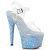 Pleaser ADORE-708LG Sandali Con Plateau Trasparente Glitter Blu EU-38 / US-8