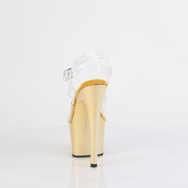 Pleaser ADORE-708LQ Sandali Con Plateau Trasparente Holo Oro EU-35 / US-5
