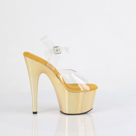 Pleaser ADORE-708LQ Sandali Con Plateau Trasparente Holo Oro EU-35 / US-5