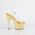 Pleaser ADORE-708LQ Sandali Con Plateau Trasparente Holo Oro EU-39 / US-9