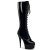 Pleaser DELIGHT-2023 Stivali - Vernice Elasticizzato Nero/Nero EU-37 / US-7