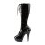 Pleaser DELIGHT-2023 Stivali - Vernice Elasticizzato Nero/Nero EU-39 / US-9